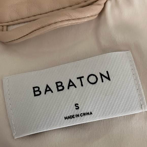 Aritzia Babaton Pelli Hip Vegan Leather Shirt Jacket in Tan Sz S - Picture 8 of 10